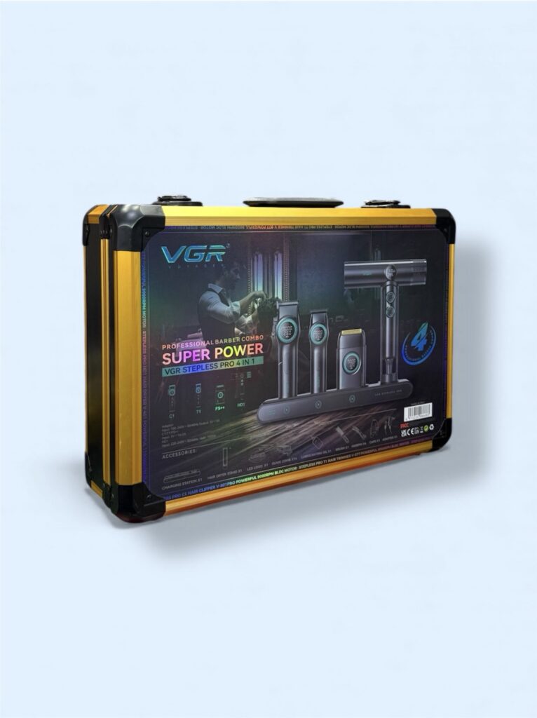 VGR Mr. SUPER POWER Stepless Pro 4-in-1 Barber Series Combo Kit