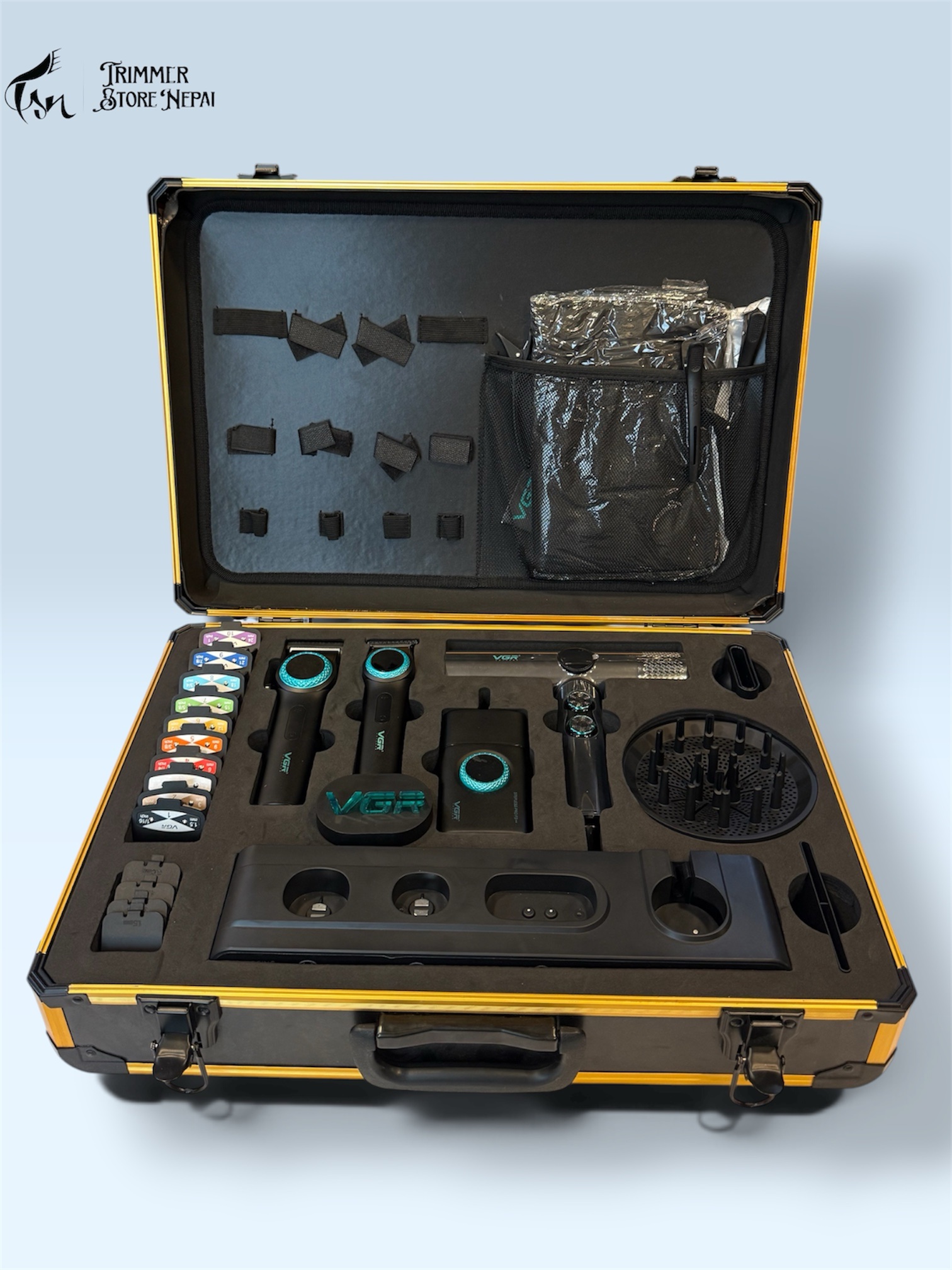 VGR Mr. SUPER POWER Stepless Pro 4-in-1 Barber Series Combo Kit - Image 2