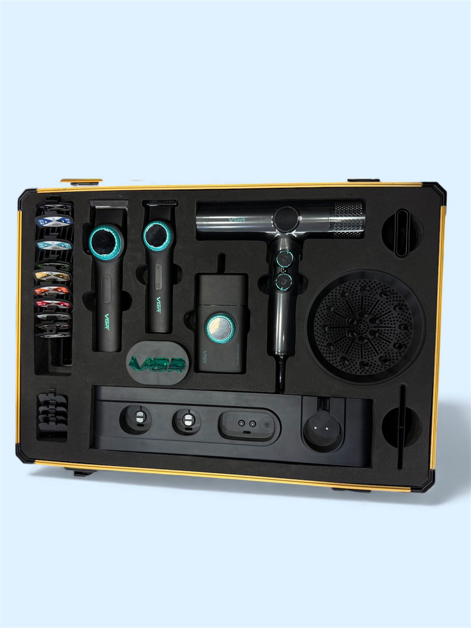 VGR Mr. SUPER POWER Stepless Pro 4-in-1 Barber Series Combo Kit - Image 3