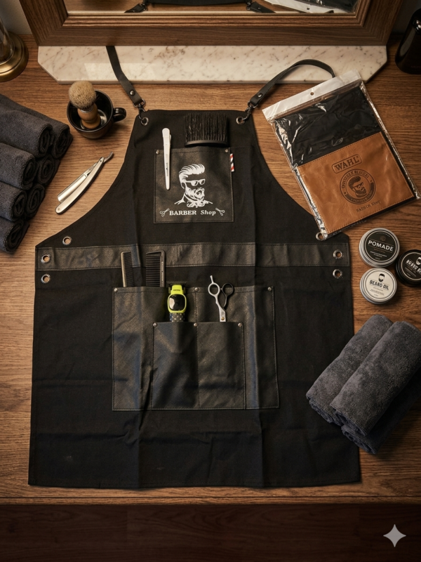 Professional Black Barber Apron